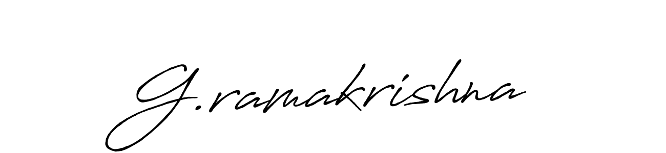 Create a beautiful signature design for name G.ramakrishna. With this signature (Antro_Vectra_Bolder) fonts, you can make a handwritten signature for free. G.ramakrishna signature style 7 images and pictures png