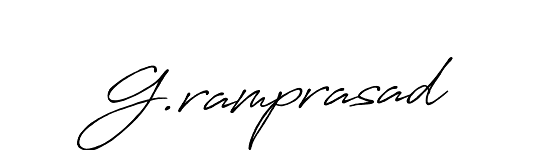 Use a signature maker to create a handwritten signature online. With this signature software, you can design (Antro_Vectra_Bolder) your own signature for name G.ramprasad. G.ramprasad signature style 7 images and pictures png