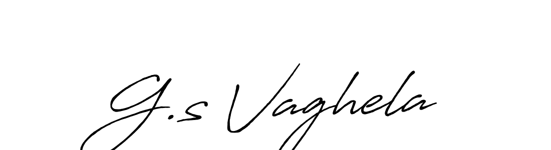 Use a signature maker to create a handwritten signature online. With this signature software, you can design (Antro_Vectra_Bolder) your own signature for name G.s Vaghela. G.s Vaghela signature style 7 images and pictures png