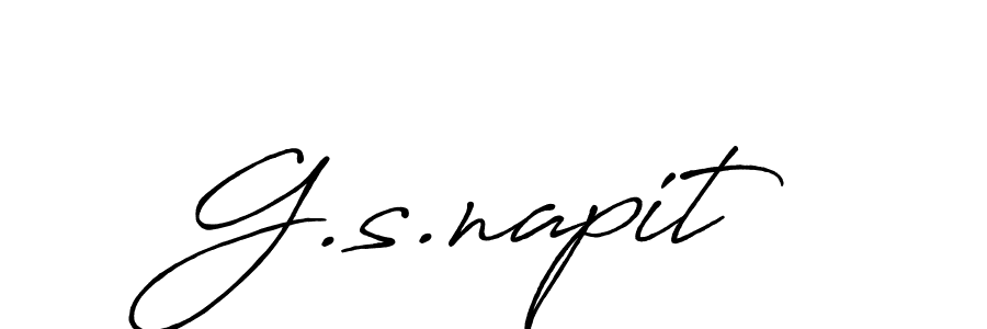 Create a beautiful signature design for name G.s.napit. With this signature (Antro_Vectra_Bolder) fonts, you can make a handwritten signature for free. G.s.napit signature style 7 images and pictures png