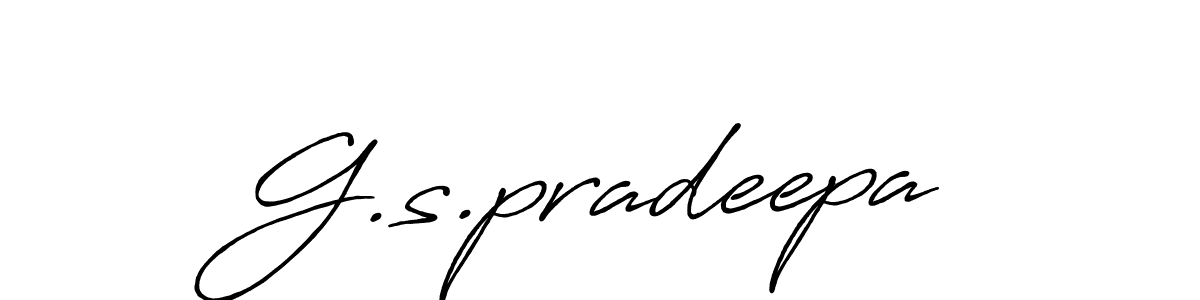 Make a beautiful signature design for name G.s.pradeepa. With this signature (Antro_Vectra_Bolder) style, you can create a handwritten signature for free. G.s.pradeepa signature style 7 images and pictures png