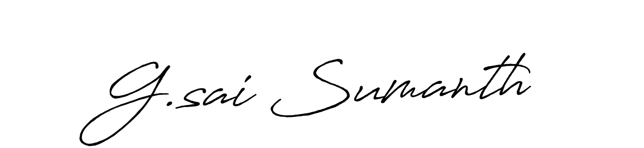 Use a signature maker to create a handwritten signature online. With this signature software, you can design (Antro_Vectra_Bolder) your own signature for name G.sai Sumanth. G.sai Sumanth signature style 7 images and pictures png