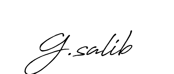 Make a beautiful signature design for name G.salib. With this signature (Antro_Vectra_Bolder) style, you can create a handwritten signature for free. G.salib signature style 7 images and pictures png