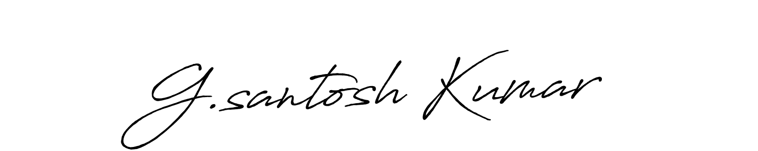 Create a beautiful signature design for name G.santosh Kumar. With this signature (Antro_Vectra_Bolder) fonts, you can make a handwritten signature for free. G.santosh Kumar signature style 7 images and pictures png