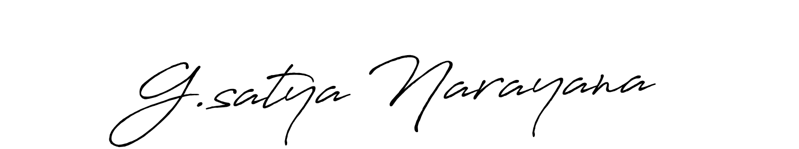 The best way (Antro_Vectra_Bolder) to make a short signature is to pick only two or three words in your name. The name G.satya Narayana include a total of six letters. For converting this name. G.satya Narayana signature style 7 images and pictures png