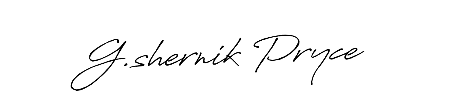 if you are searching for the best signature style for your name G.shernik Pryce. so please give up your signature search. here we have designed multiple signature styles  using Antro_Vectra_Bolder. G.shernik Pryce signature style 7 images and pictures png