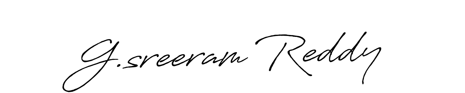 Create a beautiful signature design for name G.sreeram Reddy. With this signature (Antro_Vectra_Bolder) fonts, you can make a handwritten signature for free. G.sreeram Reddy signature style 7 images and pictures png