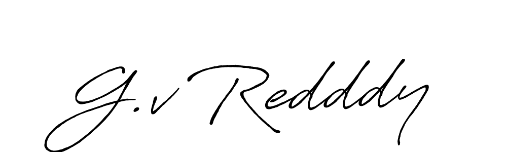 How to make G.v Redddy name signature. Use Antro_Vectra_Bolder style for creating short signs online. This is the latest handwritten sign. G.v Redddy signature style 7 images and pictures png