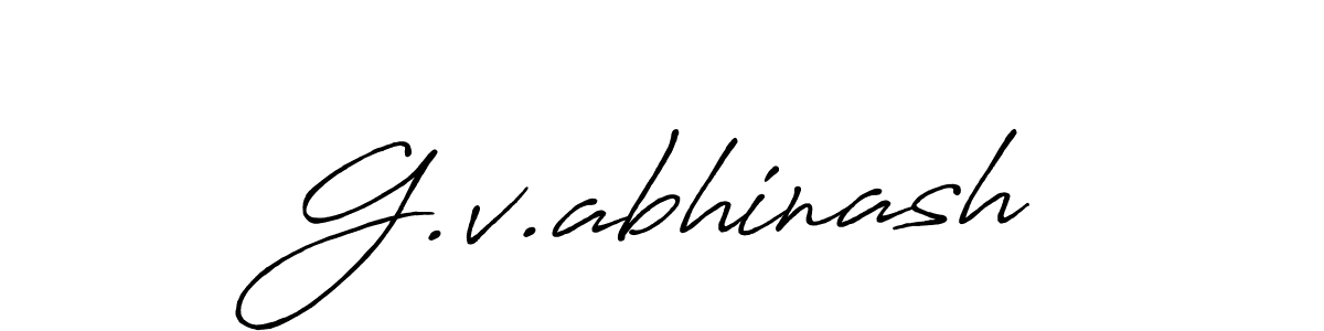 Create a beautiful signature design for name G.v.abhinash. With this signature (Antro_Vectra_Bolder) fonts, you can make a handwritten signature for free. G.v.abhinash signature style 7 images and pictures png