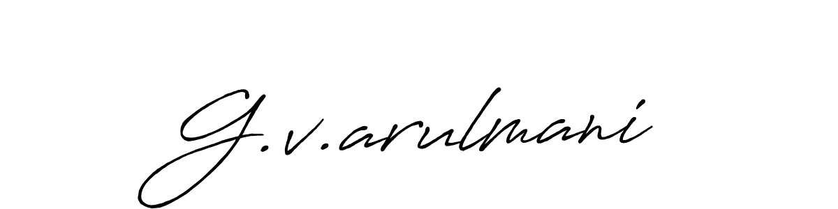 How to make G.v.arulmani name signature. Use Antro_Vectra_Bolder style for creating short signs online. This is the latest handwritten sign. G.v.arulmani signature style 7 images and pictures png