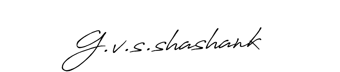 How to make G.v.s.shashank name signature. Use Antro_Vectra_Bolder style for creating short signs online. This is the latest handwritten sign. G.v.s.shashank signature style 7 images and pictures png
