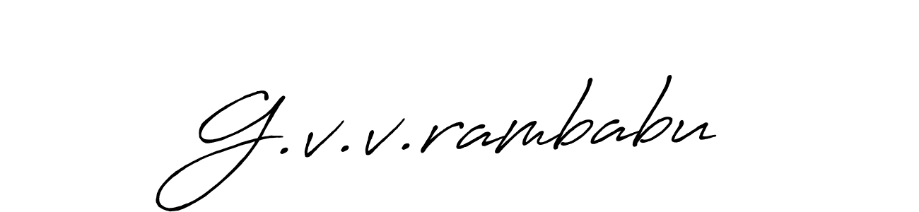 You should practise on your own different ways (Antro_Vectra_Bolder) to write your name (G.v.v.rambabu) in signature. don't let someone else do it for you. G.v.v.rambabu signature style 7 images and pictures png