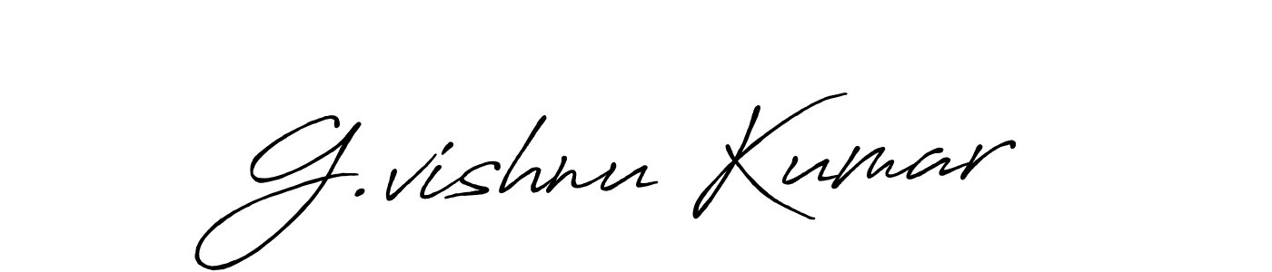 Make a beautiful signature design for name G.vishnu Kumar. With this signature (Antro_Vectra_Bolder) style, you can create a handwritten signature for free. G.vishnu Kumar signature style 7 images and pictures png