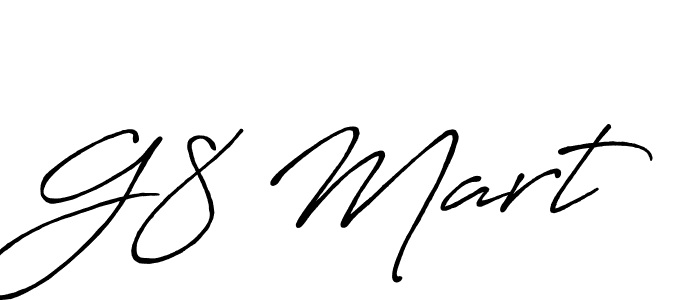 Create a beautiful signature design for name G8 Mart. With this signature (Antro_Vectra_Bolder) fonts, you can make a handwritten signature for free. G8 Mart signature style 7 images and pictures png