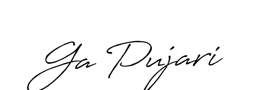 Also we have Ga Pujari name is the best signature style. Create professional handwritten signature collection using Antro_Vectra_Bolder autograph style. Ga Pujari signature style 7 images and pictures png
