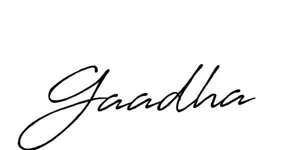 Use a signature maker to create a handwritten signature online. With this signature software, you can design (Antro_Vectra_Bolder) your own signature for name Gaadha. Gaadha signature style 7 images and pictures png