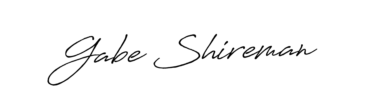 How to make Gabe Shireman name signature. Use Antro_Vectra_Bolder style for creating short signs online. This is the latest handwritten sign. Gabe Shireman signature style 7 images and pictures png