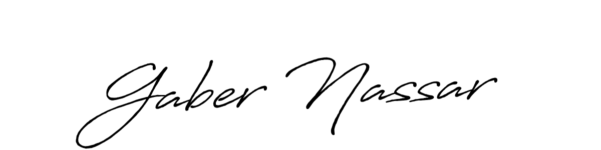 Create a beautiful signature design for name Gaber Nassar. With this signature (Antro_Vectra_Bolder) fonts, you can make a handwritten signature for free. Gaber Nassar signature style 7 images and pictures png