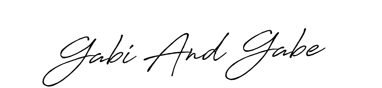 Similarly Antro_Vectra_Bolder is the best handwritten signature design. Signature creator online .You can use it as an online autograph creator for name Gabi And Gabe. Gabi And Gabe signature style 7 images and pictures png