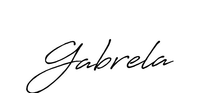 Use a signature maker to create a handwritten signature online. With this signature software, you can design (Antro_Vectra_Bolder) your own signature for name Gabrela. Gabrela signature style 7 images and pictures png