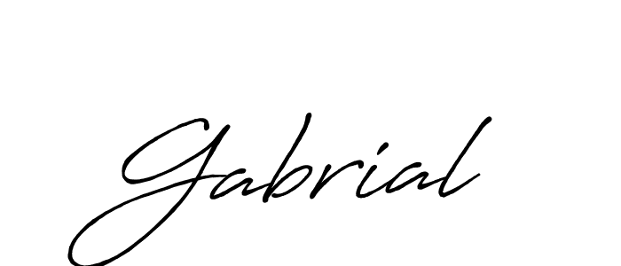 Use a signature maker to create a handwritten signature online. With this signature software, you can design (Antro_Vectra_Bolder) your own signature for name Gabrial. Gabrial signature style 7 images and pictures png