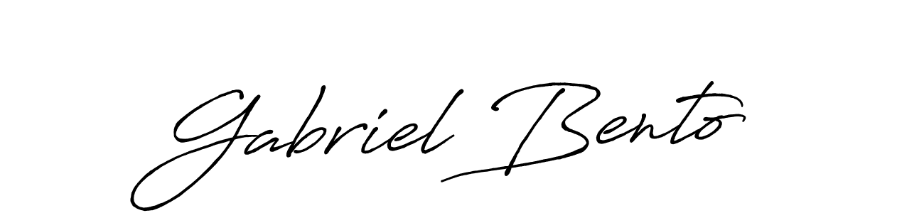 Create a beautiful signature design for name Gabriel Bento. With this signature (Antro_Vectra_Bolder) fonts, you can make a handwritten signature for free. Gabriel Bento signature style 7 images and pictures png