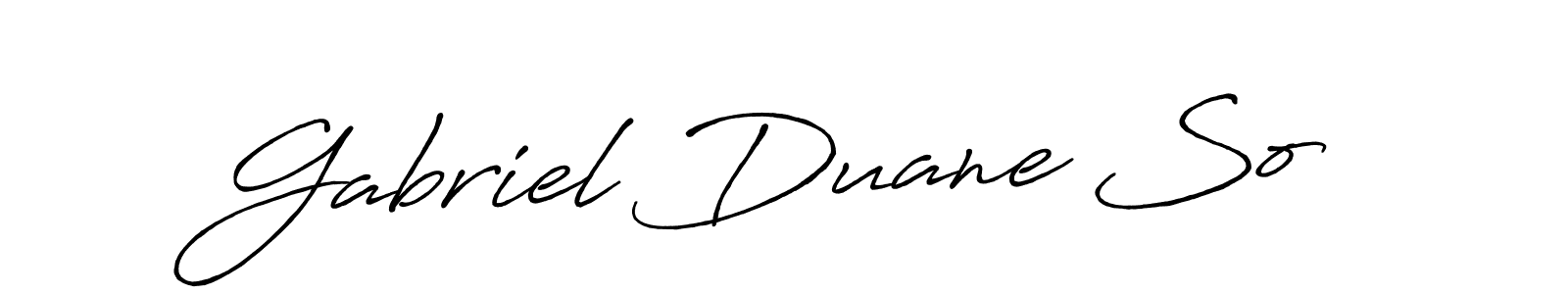 Gabriel Duane So stylish signature style. Best Handwritten Sign (Antro_Vectra_Bolder) for my name. Handwritten Signature Collection Ideas for my name Gabriel Duane So. Gabriel Duane So signature style 7 images and pictures png