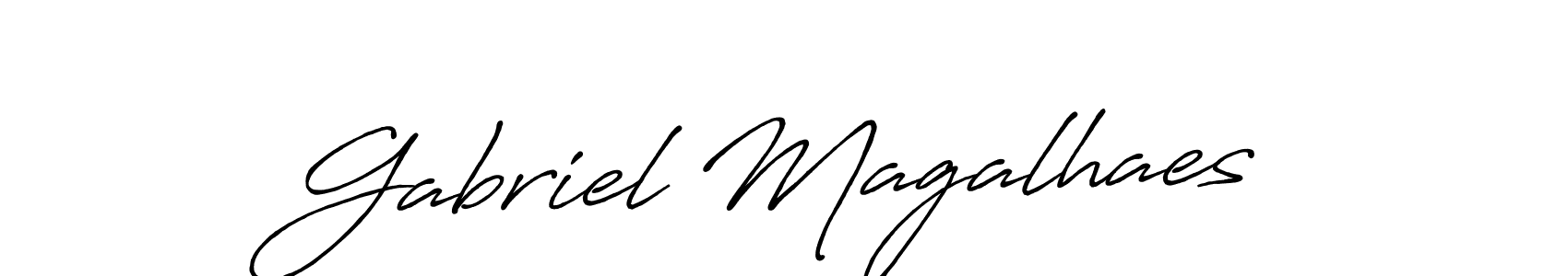 Gabriel Magalhaes stylish signature style. Best Handwritten Sign (Antro_Vectra_Bolder) for my name. Handwritten Signature Collection Ideas for my name Gabriel Magalhaes. Gabriel Magalhaes signature style 7 images and pictures png