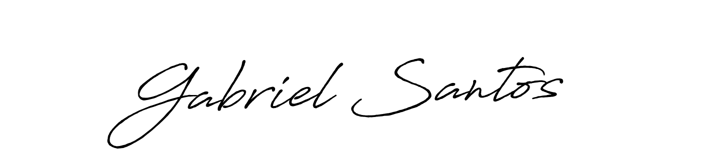 How to make Gabriel Santos name signature. Use Antro_Vectra_Bolder style for creating short signs online. This is the latest handwritten sign. Gabriel Santos signature style 7 images and pictures png