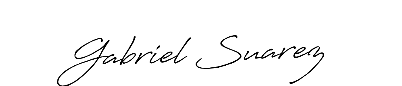How to make Gabriel Suarez name signature. Use Antro_Vectra_Bolder style for creating short signs online. This is the latest handwritten sign. Gabriel Suarez signature style 7 images and pictures png