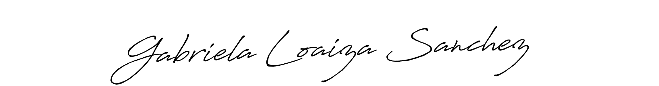 Create a beautiful signature design for name Gabriela Loaiza Sanchez. With this signature (Antro_Vectra_Bolder) fonts, you can make a handwritten signature for free. Gabriela Loaiza Sanchez signature style 7 images and pictures png