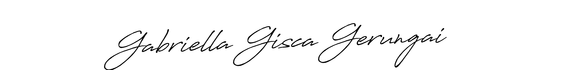 The best way (Antro_Vectra_Bolder) to make a short signature is to pick only two or three words in your name. The name Gabriella Gisca Gerungai include a total of six letters. For converting this name. Gabriella Gisca Gerungai signature style 7 images and pictures png