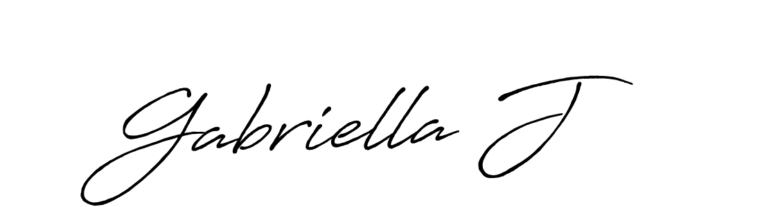 Gabriella J stylish signature style. Best Handwritten Sign (Antro_Vectra_Bolder) for my name. Handwritten Signature Collection Ideas for my name Gabriella J. Gabriella J signature style 7 images and pictures png