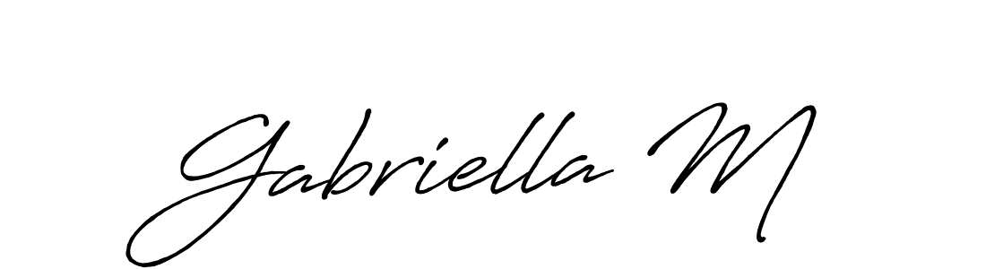 You should practise on your own different ways (Antro_Vectra_Bolder) to write your name (Gabriella M) in signature. don't let someone else do it for you. Gabriella M signature style 7 images and pictures png