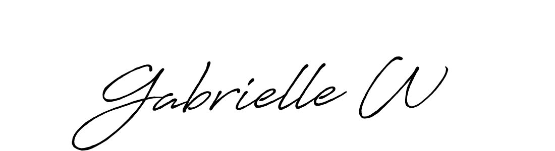 Also we have Gabrielle W name is the best signature style. Create professional handwritten signature collection using Antro_Vectra_Bolder autograph style. Gabrielle W signature style 7 images and pictures png