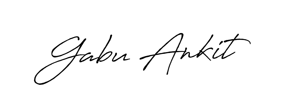 How to make Gabu Ankit name signature. Use Antro_Vectra_Bolder style for creating short signs online. This is the latest handwritten sign. Gabu Ankit signature style 7 images and pictures png