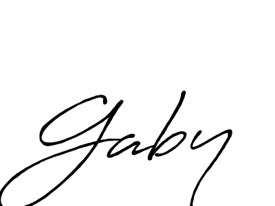 How to make Gaby signature? Antro_Vectra_Bolder is a professional autograph style. Create handwritten signature for Gaby name. Gaby signature style 7 images and pictures png