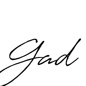 Use a signature maker to create a handwritten signature online. With this signature software, you can design (Antro_Vectra_Bolder) your own signature for name Gad. Gad signature style 7 images and pictures png