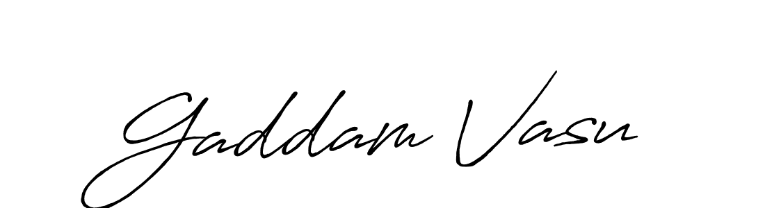 How to make Gaddam Vasu name signature. Use Antro_Vectra_Bolder style for creating short signs online. This is the latest handwritten sign. Gaddam Vasu signature style 7 images and pictures png