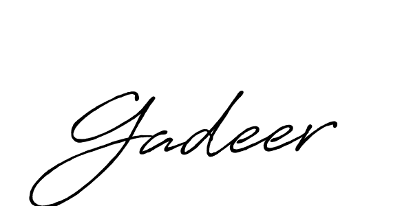 Create a beautiful signature design for name Gadeer. With this signature (Antro_Vectra_Bolder) fonts, you can make a handwritten signature for free. Gadeer signature style 7 images and pictures png