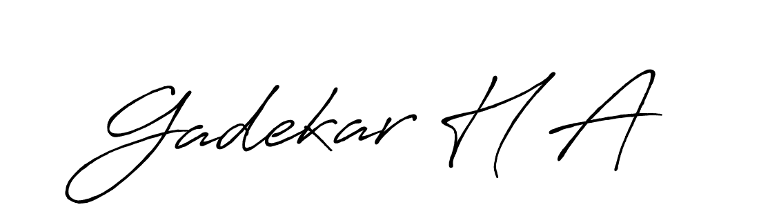 How to make Gadekar H A name signature. Use Antro_Vectra_Bolder style for creating short signs online. This is the latest handwritten sign. Gadekar H A signature style 7 images and pictures png