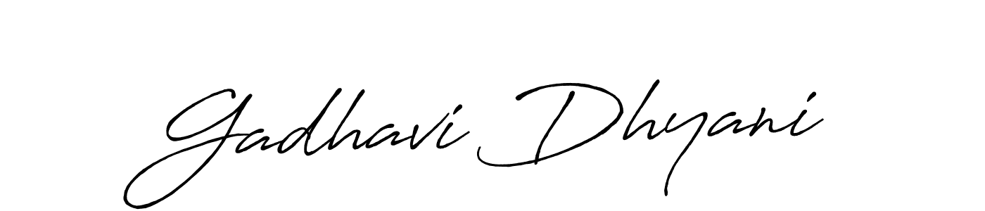 Make a beautiful signature design for name Gadhavi Dhyani. With this signature (Antro_Vectra_Bolder) style, you can create a handwritten signature for free. Gadhavi Dhyani signature style 7 images and pictures png