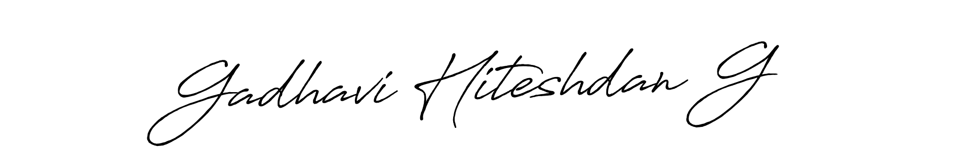 Gadhavi Hiteshdan G stylish signature style. Best Handwritten Sign (Antro_Vectra_Bolder) for my name. Handwritten Signature Collection Ideas for my name Gadhavi Hiteshdan G. Gadhavi Hiteshdan G signature style 7 images and pictures png