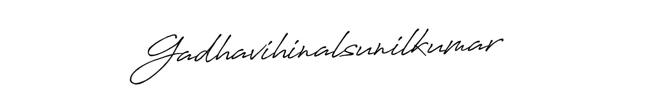 Make a beautiful signature design for name Gadhavihinalsunilkumar. With this signature (Antro_Vectra_Bolder) style, you can create a handwritten signature for free. Gadhavihinalsunilkumar signature style 7 images and pictures png