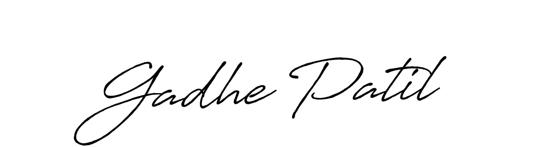 Create a beautiful signature design for name Gadhe Patil. With this signature (Antro_Vectra_Bolder) fonts, you can make a handwritten signature for free. Gadhe Patil signature style 7 images and pictures png