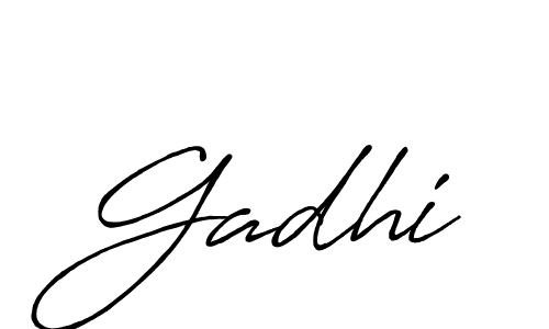 Use a signature maker to create a handwritten signature online. With this signature software, you can design (Antro_Vectra_Bolder) your own signature for name Gadhi. Gadhi signature style 7 images and pictures png