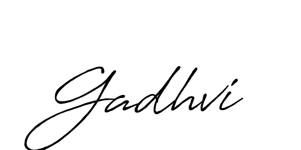 Gadhvi stylish signature style. Best Handwritten Sign (Antro_Vectra_Bolder) for my name. Handwritten Signature Collection Ideas for my name Gadhvi. Gadhvi signature style 7 images and pictures png