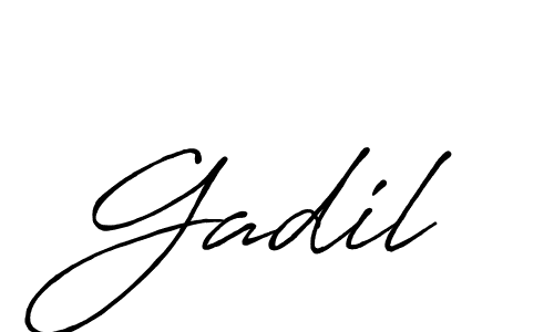 Use a signature maker to create a handwritten signature online. With this signature software, you can design (Antro_Vectra_Bolder) your own signature for name Gadil. Gadil signature style 7 images and pictures png