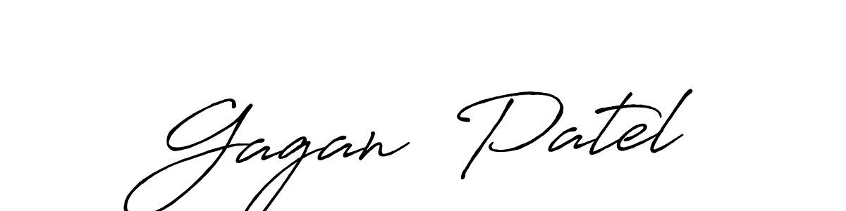 Create a beautiful signature design for name Gagan  Patel. With this signature (Antro_Vectra_Bolder) fonts, you can make a handwritten signature for free. Gagan  Patel signature style 7 images and pictures png