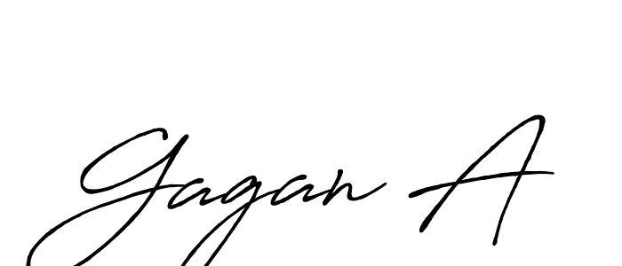 How to make Gagan A name signature. Use Antro_Vectra_Bolder style for creating short signs online. This is the latest handwritten sign. Gagan A signature style 7 images and pictures png